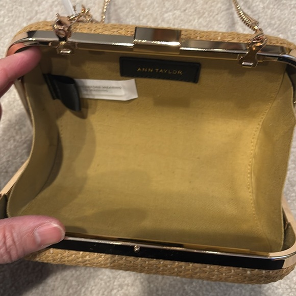 Ann taylor cherry embroidered clutch NWT with shoulder chain - Picture 3 of 7